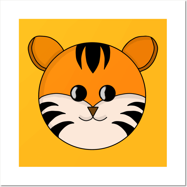 Cute Tiger Kawaii Wall Art by DiegoCarvalho